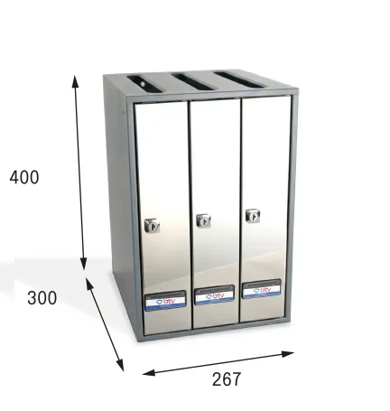 BUZON PRISMA SUPERIOR G3 CUERPO ANTRACITA PUERTA INOX SATINADO 500 x 380 x 400